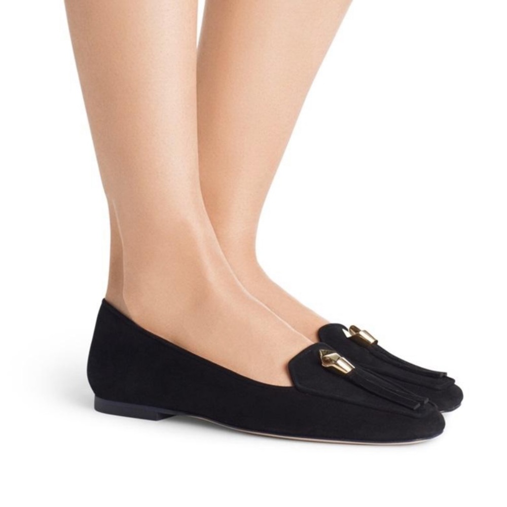 Stuart Weitzman Slipknot Flats, Black Suede